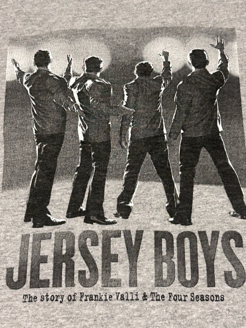 Jersey Boys T-shirt M EUC gray Frankie ValIi The Four Seasons Broadway musical